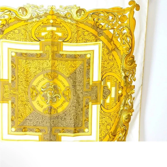 EUC$585 HERMES Gold SCARF - Picture 8 of 16